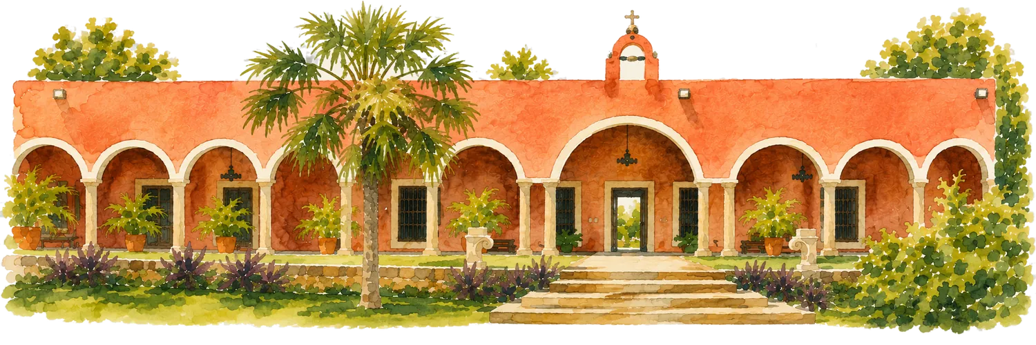 Hacienda Las Palmas en acuarela